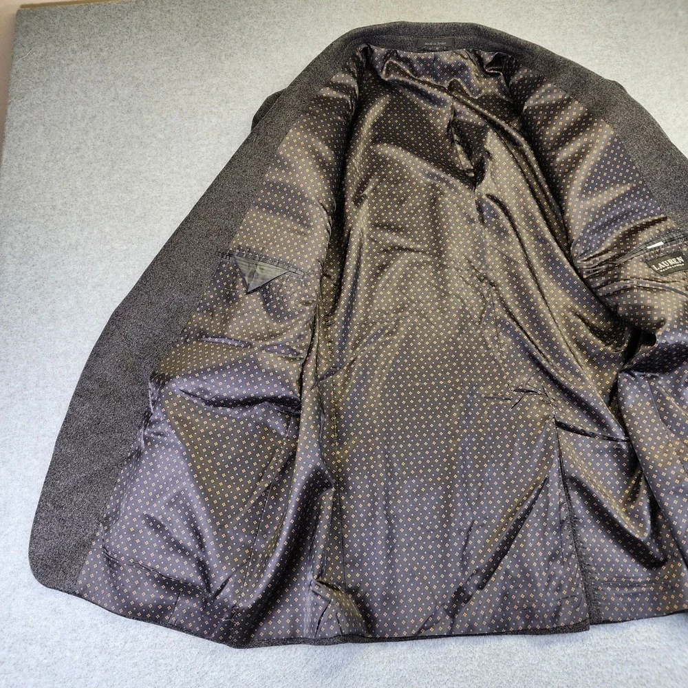 Lauren Ralph Lauren Mens 50L Gray Silk Wool Cashmere Blazer Sport Coat Jacket